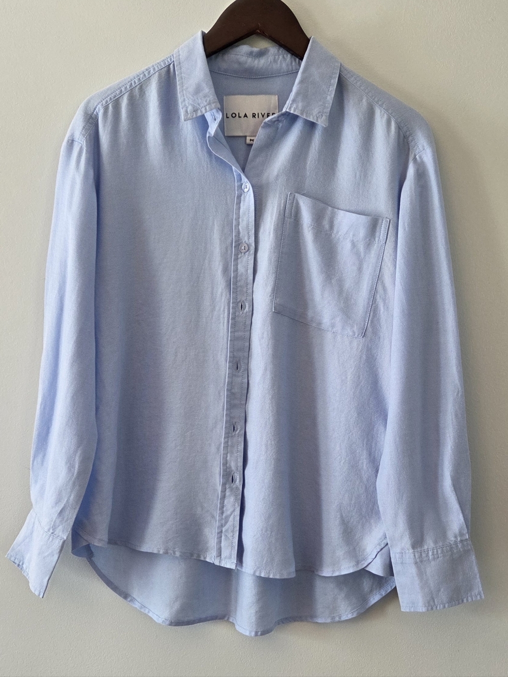 LOLA RIVER Women's Long-Sleeve Button-Down Size Medium Shirt